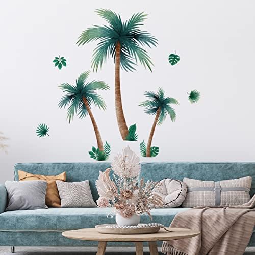 Zidne naljepnice palme kokosova drveća tropske zidne naljepnice naljepnice ljetne zidne naljepnice za spavaću sobu dnevnu sobu s kauča