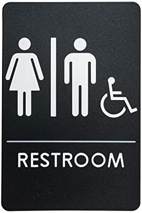 Muški / ženski toaletni znak za hendikep dostupni zahodni toaletni znak za kupatilo u skladu s ADA-om, napravljen u SAD-u, pakiranje