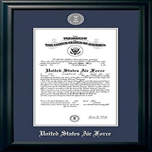 Slike u kampusu AFCS0029X14 Okvir certifikata zrakoplovnih snaga sa srebrnim medaljom, 9 x 14, crni