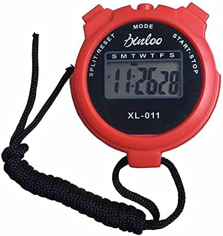 ToolOfLife LCD Stopwatch Handheld Counter Timer Digital Sport Datum Electronic Timer za djecu ili trener Crveni