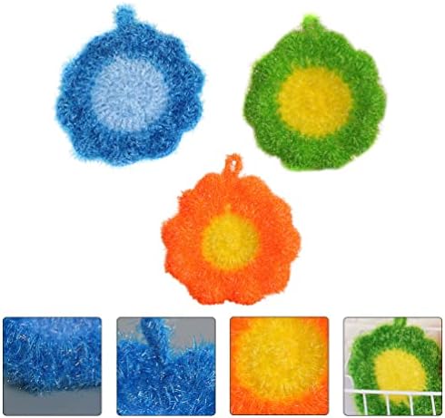 Ručnici za čišćenje 3pcs spužva za pranje posuđa u obliku cvijeta spužva za ribanje bez ogrebotina Spužva za pranje posuđa kuhinjska