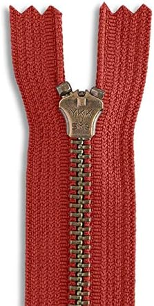 7 Crveni metalni patentni zatvarač sa patentnim zatvaračem 7 inča teškim šivaćim patentnim zatvaračem antikni mesingani metalni zip