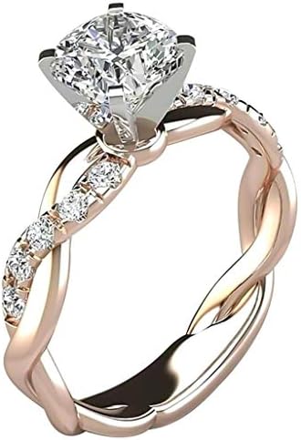 Srebrni prsten Bridal cirkon Dijamantni elegantni zaručnički zaručnički prsten prstenasti prstenovi jednostavne vintage trendovske