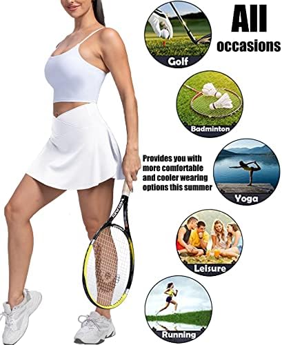 Ženske teniske suknje s vezicama, unutarnje kratke hlače, rastezljive kratke hlače za golf s visokim strukom i džepovima