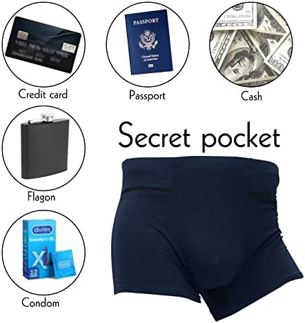 Luexbox džepno rublje za muškarce s tajnim skrivenim džepom, kratki kratki put, 2 paketa