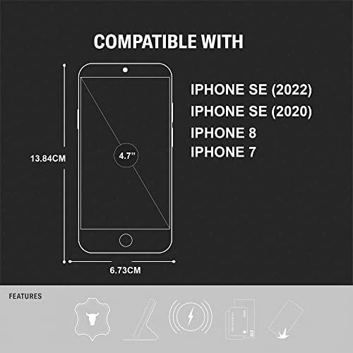 Torro futrola kompatibilna s iPhoneom SE/8/7 - Premium, originalni kožni poklopac s utora za kartice i postolje za horizontalno gledanje