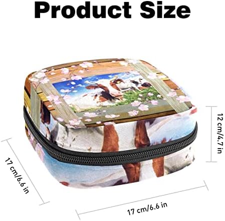 Torba za pohranu higijenskih uložaka, periodična torba, torba za higijenske uloške, mala kozmetička torba, drveni prozor krave pasu