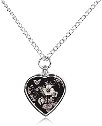 Cvjetajuće livadsko cvijeće ogrlica s urnom za kućne ljubimce personalizirani držač pepela privjesak za srce po mjeri spomen nakit