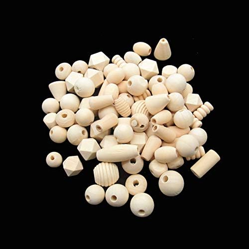 100 g raznih prirodnih drvenih perli drvene odstojne perle nedovršene drvene labave perle za izradu narukvice ogrlice od nakita