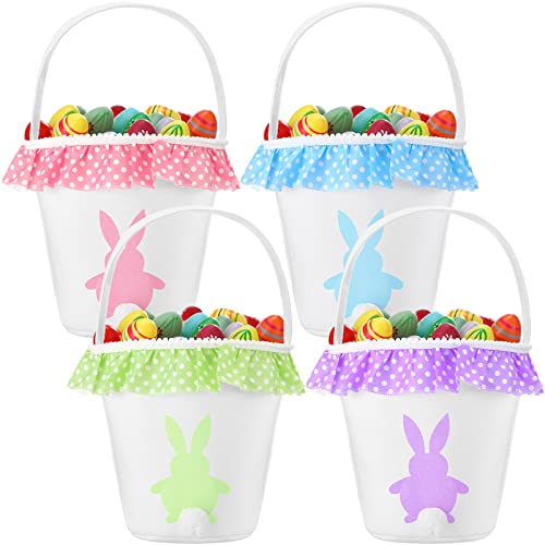 4-dijelna platnena uskršnja košarica uskršnje košare za zečiće za djecu vrećice za slatkiše i jaja uskršnja kanta s printom krzneni