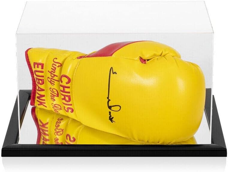 Boksačke rukavice s autogramom Chrisa Eubanka jednostavno su najbolje, žute su u akrilnoj vitrini - boksačke rukavice s autogramom