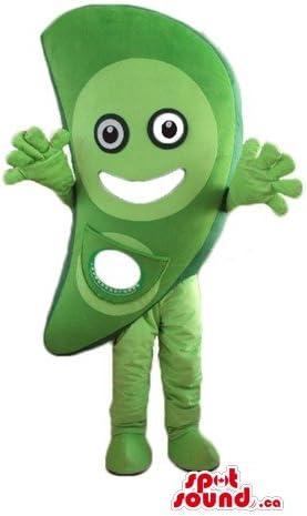 Spotsound Happy Green Pea Veg Mascot Us kostim lik Fancy haljina