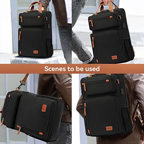 DWQOO 3 u 1 ruksak za prijenosno računalo, 15,6 inčne računalne torbe za muškarce i žene, proširivi, najlonski materijal, konvertibilna