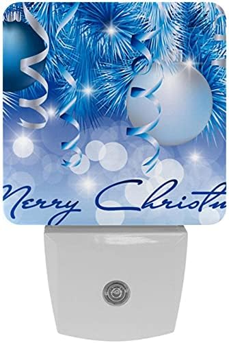 Prekrasna plavo bijela božićna viseća kugla LED noćno svjetlo, dječja noćna svjetla za utikače u spavaćoj sobi u zidnu noćnu svjetiljku