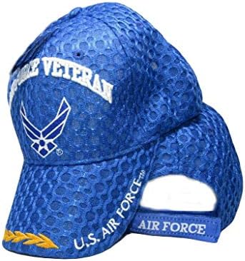 Veteran zrakoplovnih snaga veterinara plava mreža teksturirana vezena kapu za bejzbol kapu