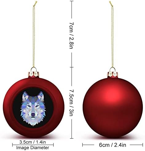 Geometrijski vuk božićne kuglice 2,4 Xmas drveće Viseći ukrasi za ukrase za odmor
