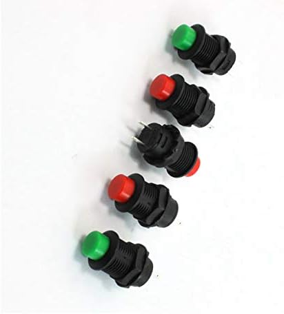 5 zidni prekidači 1 bez crvenog zelenog poklopca prekidač s gumbom 250V / 1.5 A AC prekidači za svjetlo