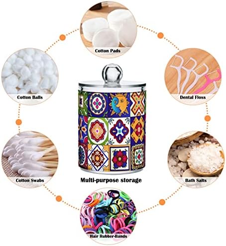 Innewgogo Mandala talavera pločice 2 pakiranje pamučnog obloga s loptom Organizator Organizator plastične kupaonice s poklopcima s