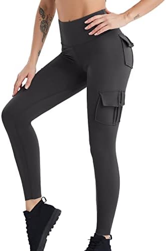 Udobna jedna besprijekorna gamaša s 4 džepa za žene kompresije teretne elastične hlače za trčanje joga vježbanje