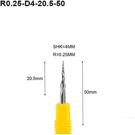 2pcs / 90.25mh; 0,5 MH; 0,75 MH; 1,0 mm drška 4mm 50MH55 volfram karbid konusni kuglični krajnji glodalica i CNC konusni glodalica