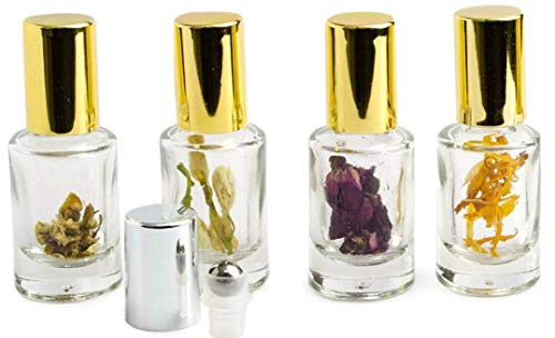 Grand Parfums 5ml Rollerballs Organic Calendula Latice u luksuznim čistim staklenim bocama za parfem sa zlatnim kapicama, 6 brojanja