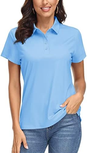 Magcomsen ženske polo majice UPF 50+ Zaštita od sunca 4 gumbi ležerni rad Brzi suhi košulja s kratkim rukavima golf košulja