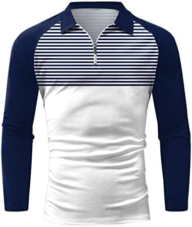 XXBR Polo majice s patentnim zatvaračem dugih rukava za muške, ulične mode colorblock patchwork casual majica jeseni sportski golf