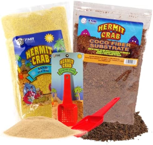 Needzo Natural Terrarium zalihe za pustinjačke rakove i gmazovi, labavi supstrat Coco Fiber, vreća s pijeskom od 2 kilograma i Scooper