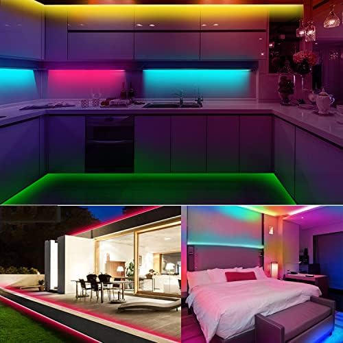 KitMose RGB LED traka svjetla, 16,4 ft 300 LED vilinskih svjetala, boja za promjenu boje LED svjetlosna traka vodootporna s 44 ključeva