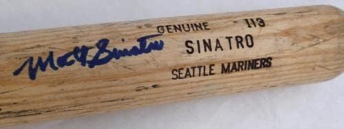 Matt Sinatro Autografirana plavokosa Louisville Slugger I13 1992 Igra rabljena Seattle Mariners Crack SKU 214059 - MLB autograpd igra