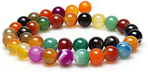 Prirodne raznobojne prugaste perle od ahata okrugle labave perle za izradu nakita narukvica ogrlica