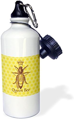 3Drose Sliply Queen Bee s Kraljevskom krunom nad žutim saćem-sportovima boca s vodom, 21oz, 21 oz, raznobojni