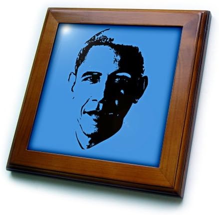 Uokvirena pločica s pozadinom američkog predsjednika Baracka Obame 3 inča, 6 in 6, plava