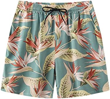 Muške stane kratke hlače muške ljetne plaže cvjetni tisak kratke gaćice kratke hlače džep kompresije kratke hlače