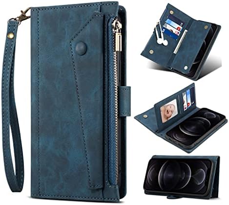 Zaštitna Futrola za flip telefon, torbica za novčanik kompatibilna s paketom od 6 inča, torbica s patentnim zatvaračem s utorom za