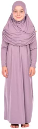 Dječja Molitvena haljina, muslimanska odjeća za djevojčice, Abai s dugim rukavima i hidžabom, dvodijelni Maksi islamski šal, kaftan,