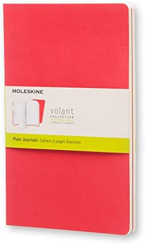 Moleskine Volant Journal, meki poklopac, velika ravnina/prazna, geranij crvena, 96 stranica
