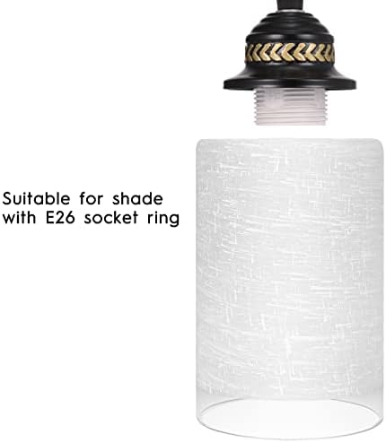 Canomo 6 pakira bijela latna staklena lampica nijansa, 6 x 4 cilindrični svjetiljki zamjenski globus ili poklopac s 1-5/8-inčnim patnikom