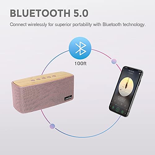 Comiso Bluetooth zvučnici, 20W glasno drveni audio audio prijenosni bežični zvučnik, subwoofer tweeter za super bass stereo zvuk Bluetooth