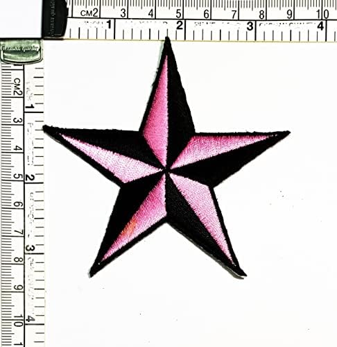 Salvete Plus 3kom. Crno-ružičasta dvobojna zvijezda s likovima iz crtića za djecu, zakrpa vezena željezom na traper jaknama, torbama,