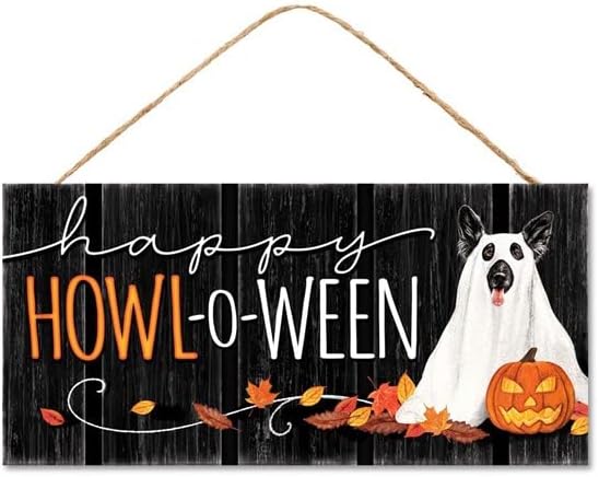 Craig Bachman, 12 Drveni znak: Happy Howl-O-između Dog Halloween Zigna na zidu