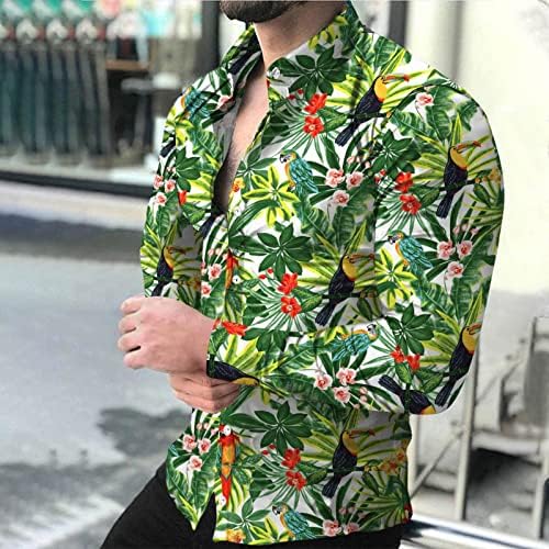 Košulje dugih rukava za muškarce 2023 Beach Ljetni gumb dolje tiskani Y2K vrhovi casual moda plus bluze s ovratnicima