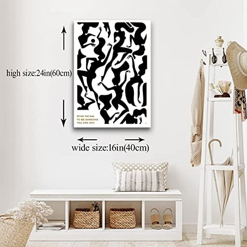 Uokvireni moderni minimalistički crno -bijeli zid umjetnost ženskog oblika umjetničkog tiska crtež crteža platno slika za spavaću sobu