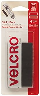 Marka Velcro - kolut s jednim omotanjem, dvostrana - crne i ljepljive stražnje trake s ljepilom | 4 grof | Crni 3 1/2 x 3/4 u | Učvršćivači