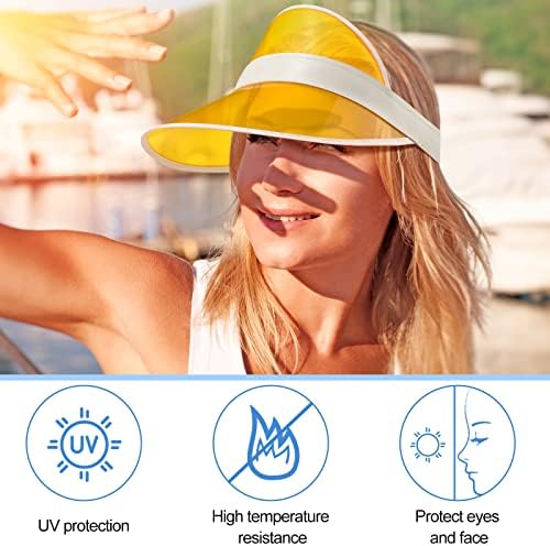 12 pakiranja unisex plastičnih sunčanih vizira šeširi vizirske šešire čisti UV zaštita kapka za žene za žene muškarci golf sportske