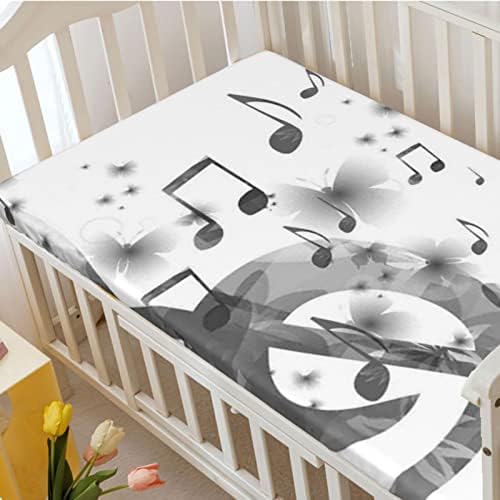 Glazbeni tematski obloženi krevetić, madrac sa standardnim krevetićima opremljeni list za malu malu madrac madrac listovi za dječake