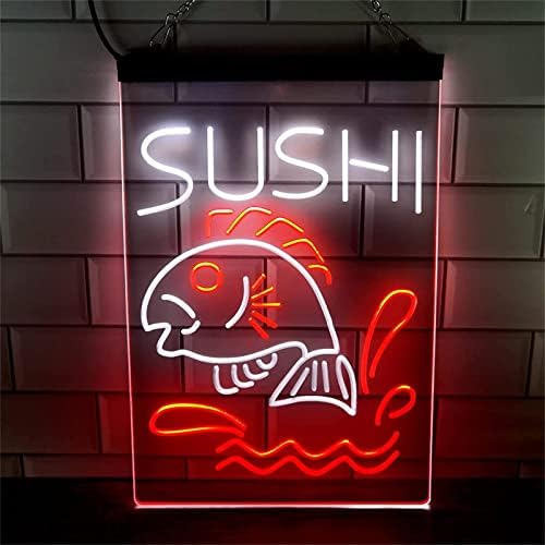 DVTEL sushi riba dućan neonski znak LED modeliranje svjetlosnih slova natpis akrilna ploča Neonsko ukrasno svjetlo, 30x40cm Hotel Restaurant