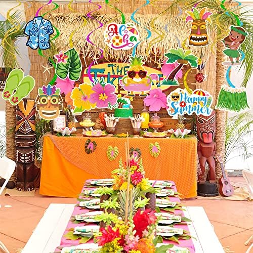 20pcs Havajske zabave Viseće vrtloge Havajski aloha zabava za zabavu Havajska Tropska zabava Stropni vrtlozi za ljetni bazen za rođendan