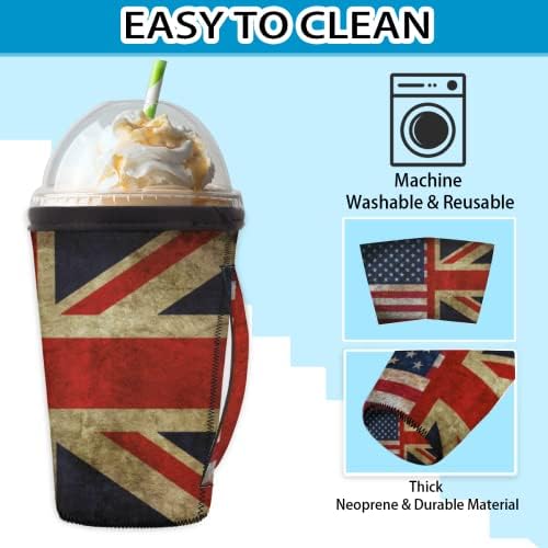 Vintage američka zastava ledena rukava s ledenom kavom s ručicom neoprene čahura za sodu, latte, čaj, pića, pivo
