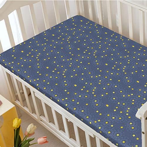 Zvjezdane tematske plahte za mini krevetiće, prijenosni mini krevetići s minijskim krevetićima mekani i prozračni plahti za krevete-baby